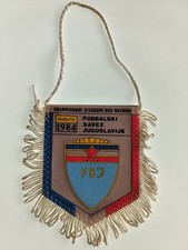 Fanion Vintage Foot Coupe d'Europe 1984 Pays Qualifié Yougoslavie 