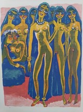 KEES VAN DONGEN GRAVURE LES VOILES BLEUS MILLE NUITS ET UNE NUIT K34