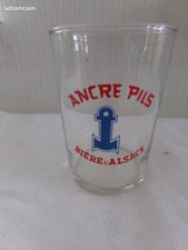 Rare petit verre à bière  gobelet belu et rouge brasserie ANCRE PILS Alsace