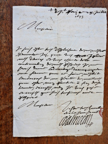 1673 lettre autographe ph - 1673,
