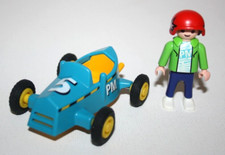 PLAYMOBIL SPECIAL PLUS 5382 ENFANT GARCON GO KART BLEU COURSE KARTING