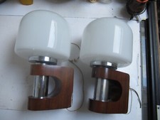 VINTAGE:  PAIRE d' APPLIQUE MURALES en BOIS et METAL  VINTAGE 1950