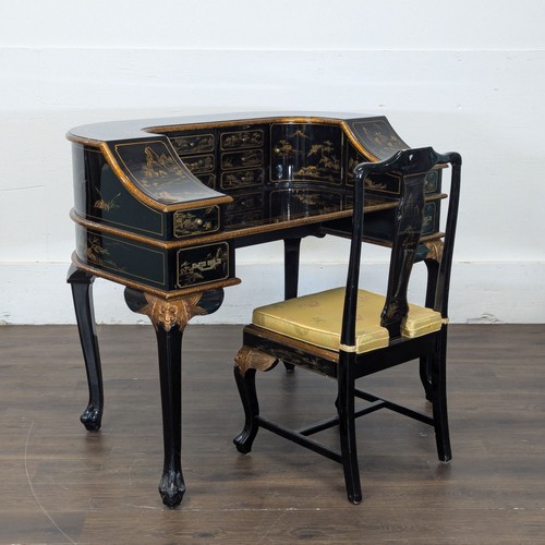 Hand painted chinoiserie desk - hand-painted,