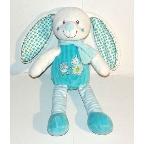 Doudou lapin blanc bleu - doudou,