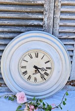 ANCIENNE PENDULE EN TOLE  RONDE PUBLICITAIRE DE CAFE AVEC CLE