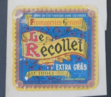Etiquette fromage LE RECOLLET