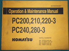 Komatsu PC200-3 PC210-3 PC220-3 PC240-3 Opération & Maintenance Manuel Livre