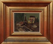 NATURE MORTE DES LIVRES. HUILE