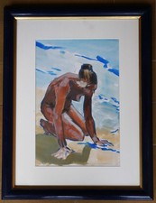 tableau  : nu féminin sur la plage