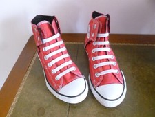 CONVERSES BASKETS ROUGE ALL STAR CHUCK TAILOR MONTANTE STRACH LACAGE FIXE T. 35