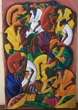 Haitian Folk Art Painting by