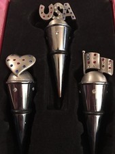 3 Piece Wine Stoppers Set Red