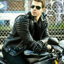 Veste En Cuir Pour Homme Stylée Et Chaude En Agneau Souple Coupe Slim Café Racer