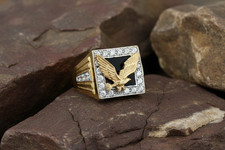 Bague homme véritable aigle