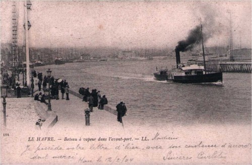Cpa havre bateau à - le,