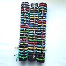 Lot de 5O bracelets macrame coton ciré, bracelets d'amitié, réglable, fait main