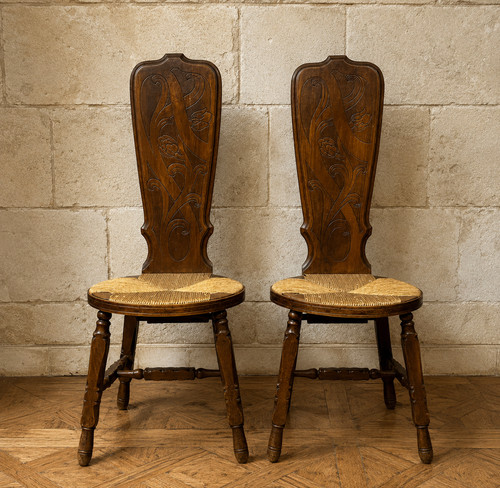 Paire chaises époque art - de,