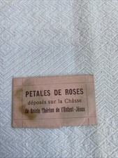 Ancien Reliquaire Pétales De Roses Châsse Sainte Thérèse Enfant Jesus Bénits 