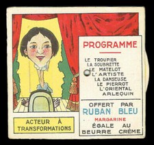 PUBLICITE A SYSTEME RUBAN BLEU vers 1900 / optical toy magic lantern
