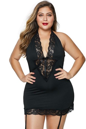 Guêpière grande taille - , noire