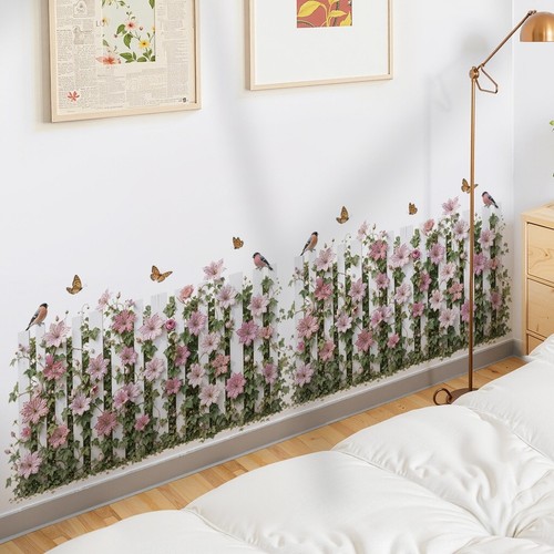 Clôture florale oiseaux pvc - clôture,