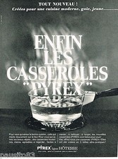 PUBLICITE ADVERTISING 055  1966  PYREX  les casseroles LIGNE HOTESSE
