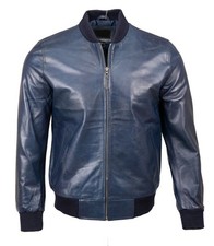 Blouson bomber en cuir