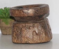 Porte-Bougie Ancien En Bois
