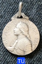 Belle Médaille en Argent 18 mm - Bienheureuse Jeanne D'Arc Par Lozane Vers 1910