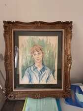 SOUNGOUROFF AQUARELLE PORTRAIT BEAU GOSSE PARIS CM 54x74 GAY INTEREST