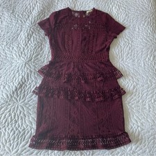 Dex Red Peplum Lace Cocktail