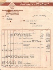 1942 BISCUITERIE DE MONTREUIL ETS DAMOISEAU A MONTREUIL SOUS BOIS - MME JOLLY