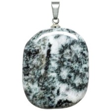 Pendentif galet plat en