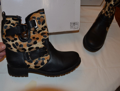Boots bottine leopard noir - bottine,