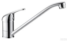 Robinet mitigeur évier de cuisine bas à bec mobile finition chrome