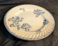 Plat de Service Rond Surélevé Terre de Fer, Fleurs, Salins Saxe PR, XIXe