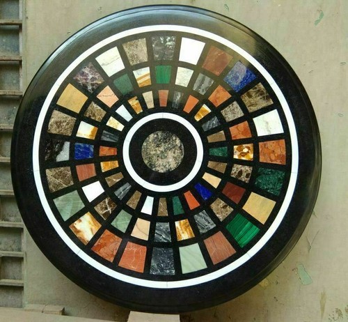 Black marble table top - 12",