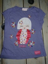 T-shirt violet manches courtes imprimé Kokeshi KIMMIDOLL JUNIOR Taille 5 ans