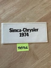 Simca Chrysler 1974 prospectus