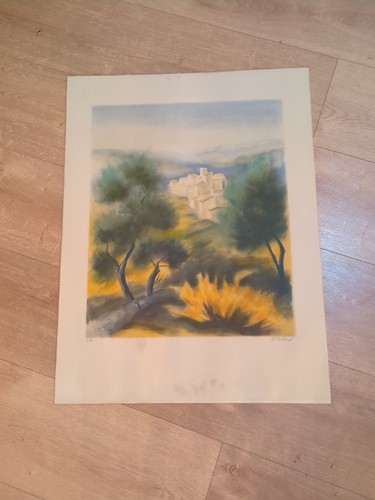 Lithographie signée zarou - lithographie,
