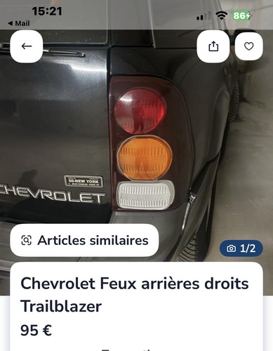 Feu arrière gauche pour - arrière,
