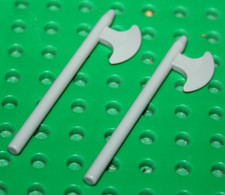 Lego Castle 2 Haches Light gray Minifigure Weapon Axe ref 3848 set  375 6075