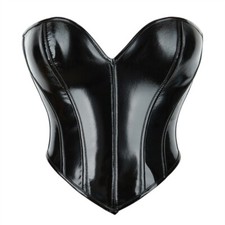 Corset Noir Slim En PVC Simili