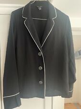 Chemisier / blouse New Look, noire/blanche, style pyjama, T.38