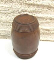 ART POPULAIRE TONNEAU ETUI BOITE A LOUIS D OR OU A CHAPELET BUIS TOURNE 19 EME