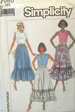  ??✂7960 PATRON SIMPLICITY VINTAGE CREATIONS JUPE ESPRIT DE PROVENCE 38 AU 44 