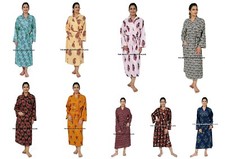 Femme Imprimé Floral Kimono Hippie Peignoir Coton Long Indien Nightgown de Nuit