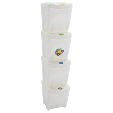 4x Poubelles Empilables 100L Recyclage Panier Conteneur Ordures Déchets vidaXL
