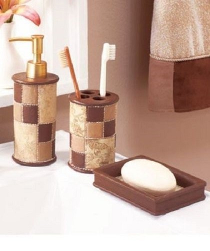 Sueded brown patches patchwork - sueded,