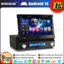 8-Cœurs 6GO+128GO Android 14 Universal 1 Din Autoradio GPS Navi DAB+ WiFi BT 5.0